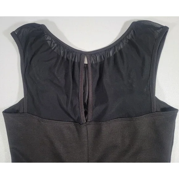 French Kiss Black Peplum Corset Women's Top Size Small Sheer Mesh Open Back - Picture 5 of 7